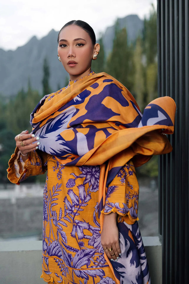 Mbasics 3 Pc Unstitched Printed Khaddar Suit | 501-A