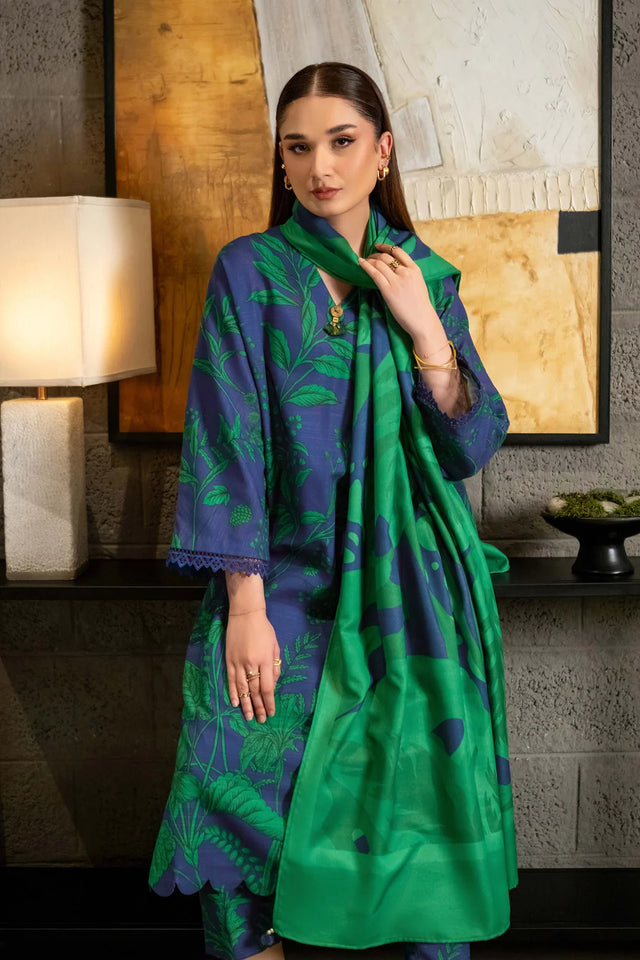 Mbasics 3 Pc Unstitched Printed Khaddar Suit | 501-B