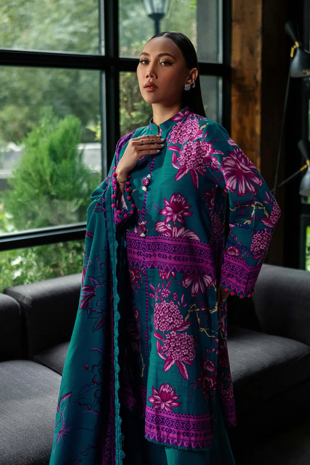 Mbasics 3 Pc Unstitched Printed Khaddar Suit | 503-B