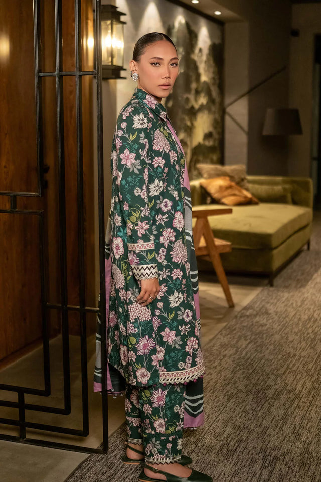 Mbasics 3 Pc Unstitched Printed Khaddar Suit | 504-B