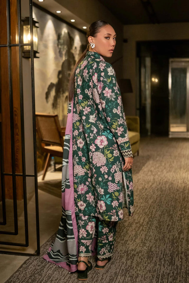 Mbasics 3 Pc Unstitched Printed Khaddar Suit | 504-B