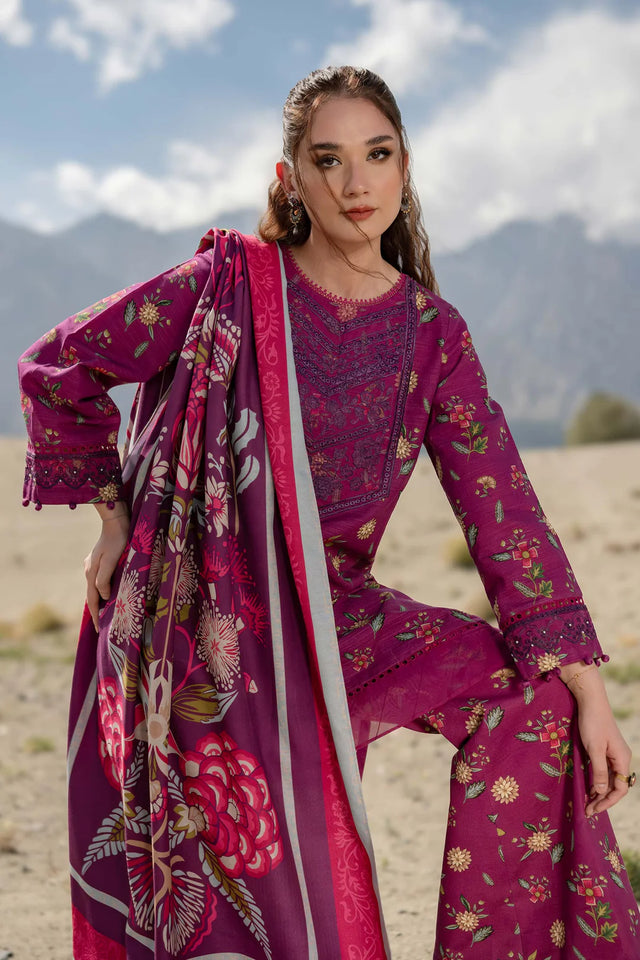 Mbasics 3 Pc Unstitched Printed Khaddar Suit | 505-A
