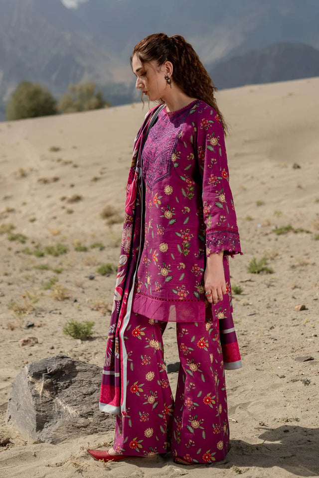Mbasics 3 Pc Unstitched Printed Khaddar Suit | 505-A