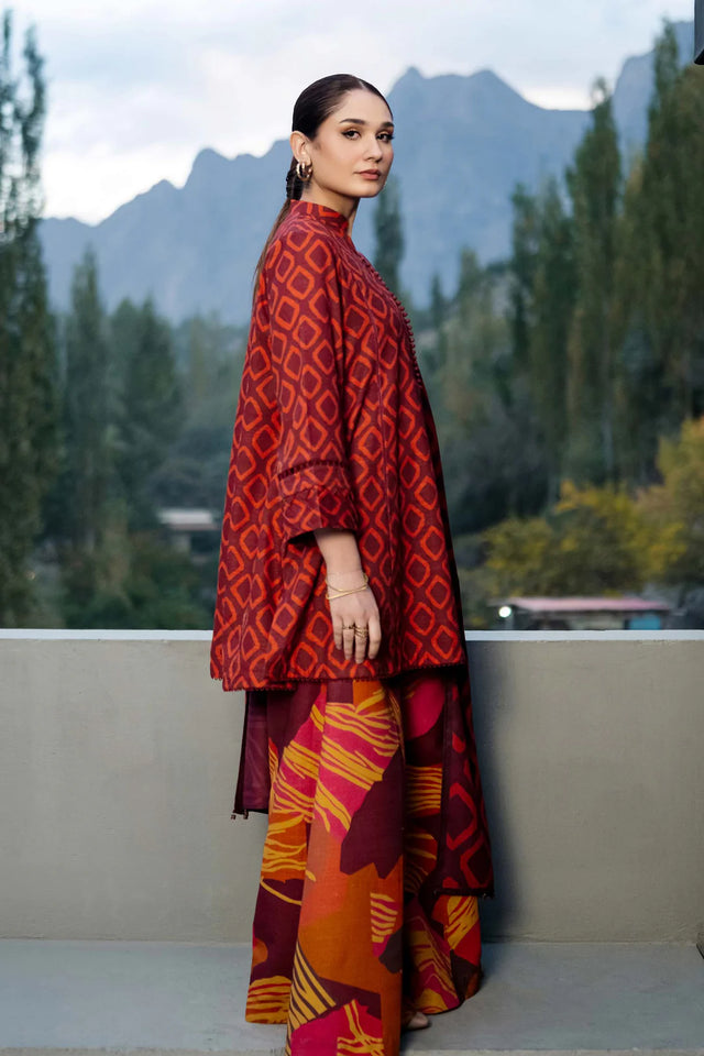 Mbasics 3 Pc Unstitched Printed Khaddar Suit | 506-B