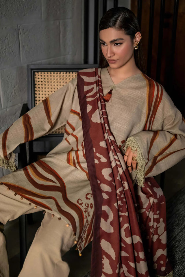 Mbasics 3 Pc Unstitched Printed Khaddar Suit | 510-A