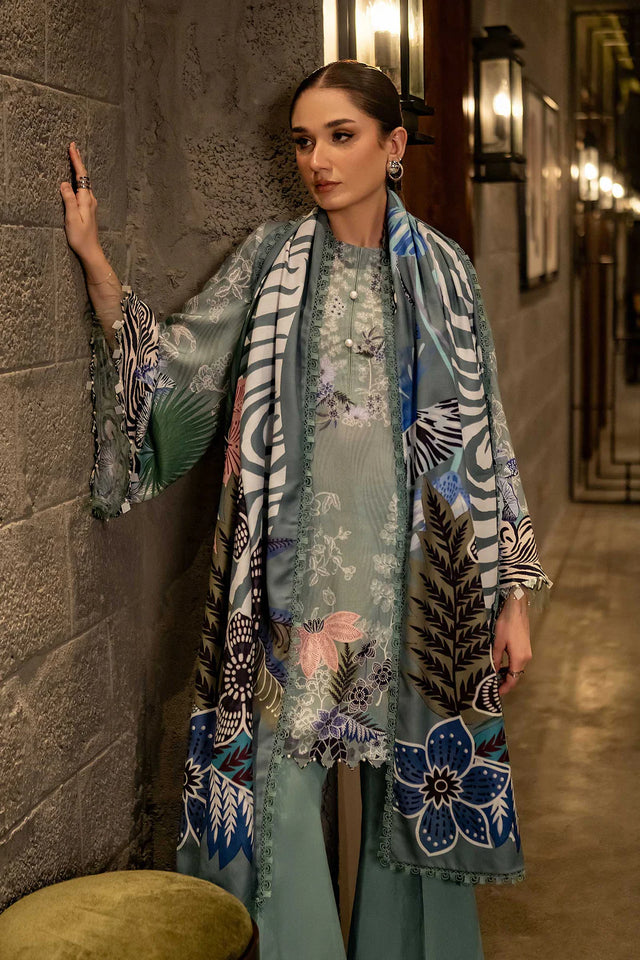 Mbasics 3 Pc Unstitched Printed Linen Suit | 512-B