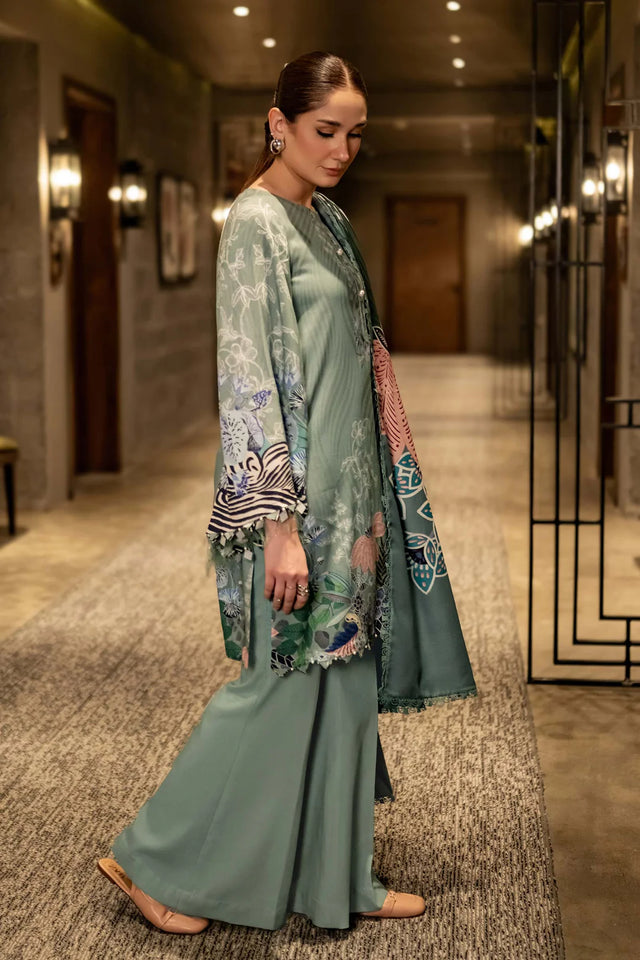 Mbasics 3 Pc Unstitched Printed Linen Suit | 512-B