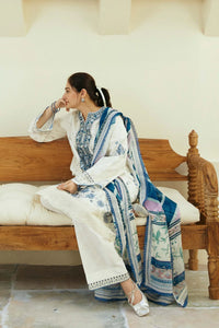 Coco By Zara Shahjahan Embroidered Lawn Suit Unstitched 3 Piece CZS24 D-04 Ivory - Festive Collection