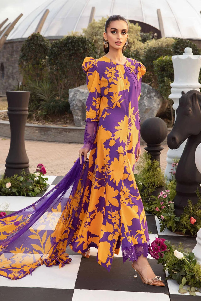 Maria.B M.Prints Unstitched Embroidered Lawn 3Pc Suit MPT-2111-A-Summer Collection