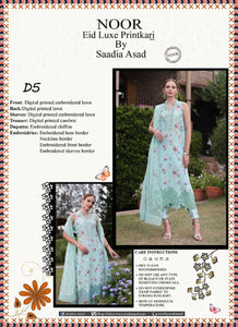 Noor by Saadia Asad Embroidered Lawn Suits Unstitched 3 Piece NSA24ELP D5-Luxury Collection