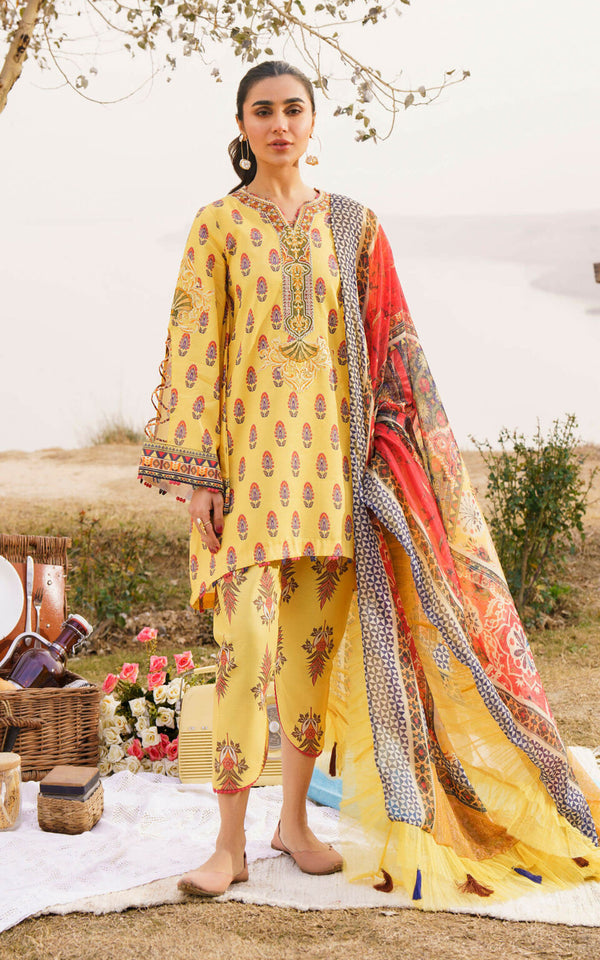 Asifa Nabeel by Meraki Embroidered Lawn Suits Unstitched 3 Piece SONNET-U141M0-04 | Spring Summer Collection