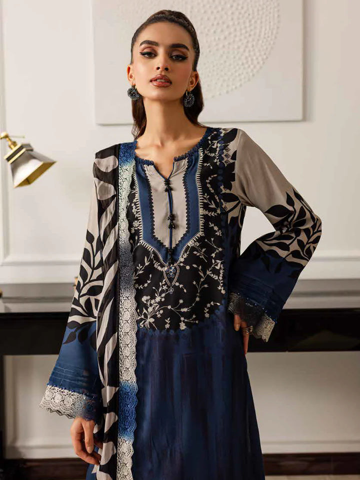 NUREH Signature Printed Viscose Unstitched 24 3Pc Suit SP-126