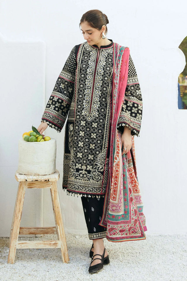 Coco By Zara Shahjahan Embroidered Lawn Suit Unstitched 3 Piece CZS24 TAJ-D6 - Festive Collection