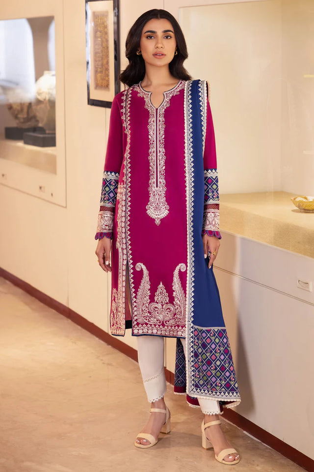 Zaha Embroidered Lawn Suits Unstitched 3 Piece ZL24-06B - Summer Collection
