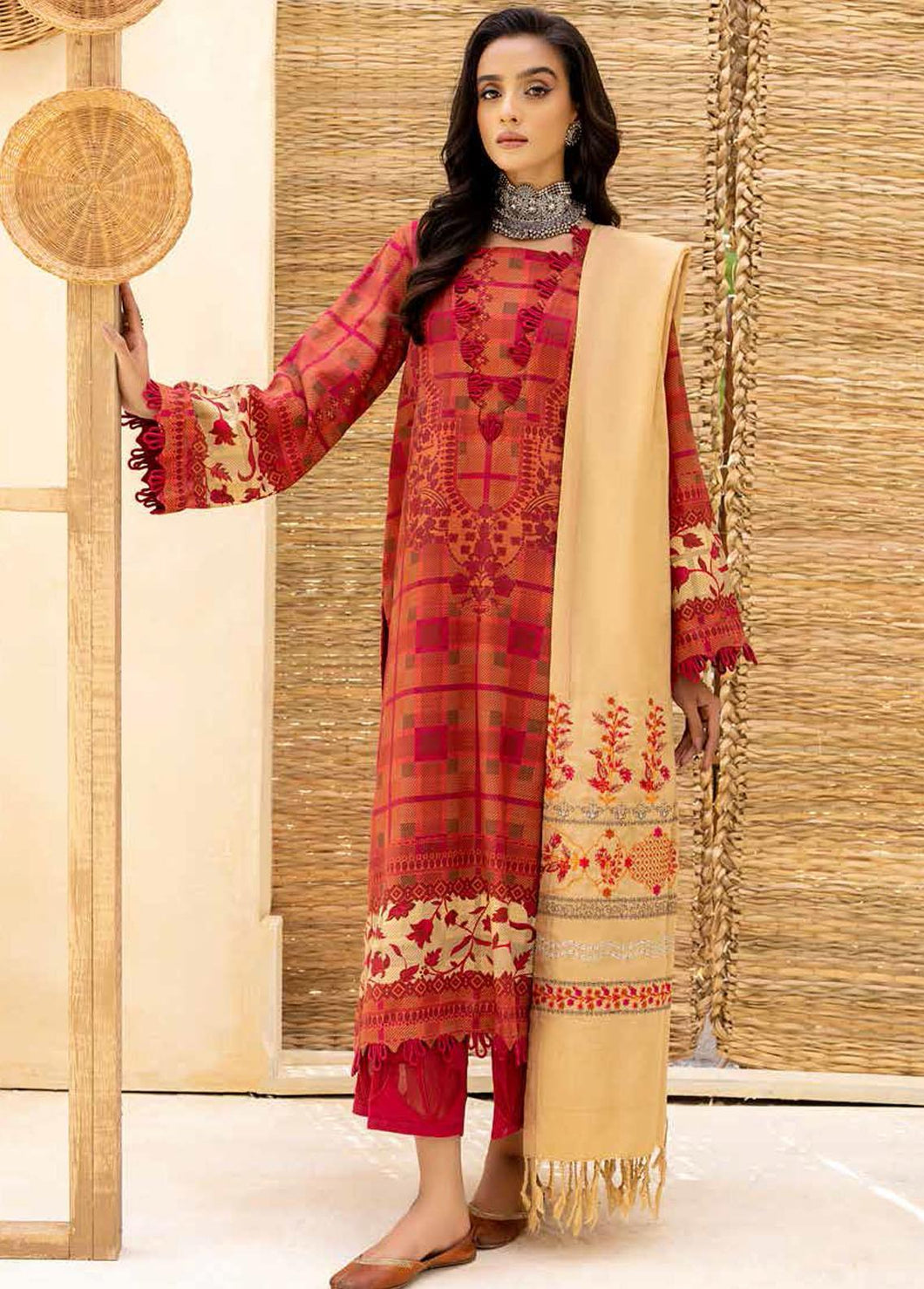 Charizma Embroidered Khaddar Suits Unstitched 3 Piece CKD 08 - Winter Collection Charizma Embroidered Khaddar Suits Unstitched 3 Piece CKD 08 - Winter Collection