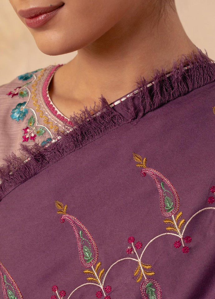 Coco By Zara Shahjahan Embroidered Khaddar Suits Unstitched 3 Piece ZW23-1A - Winter Collection