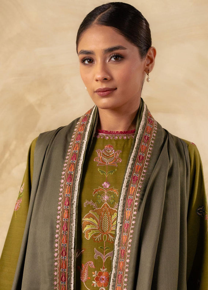Coco By Zara Shahjahan Embroidered Khaddar Suits Unstitched 3 Piece ZW23-6B - Winter Collection