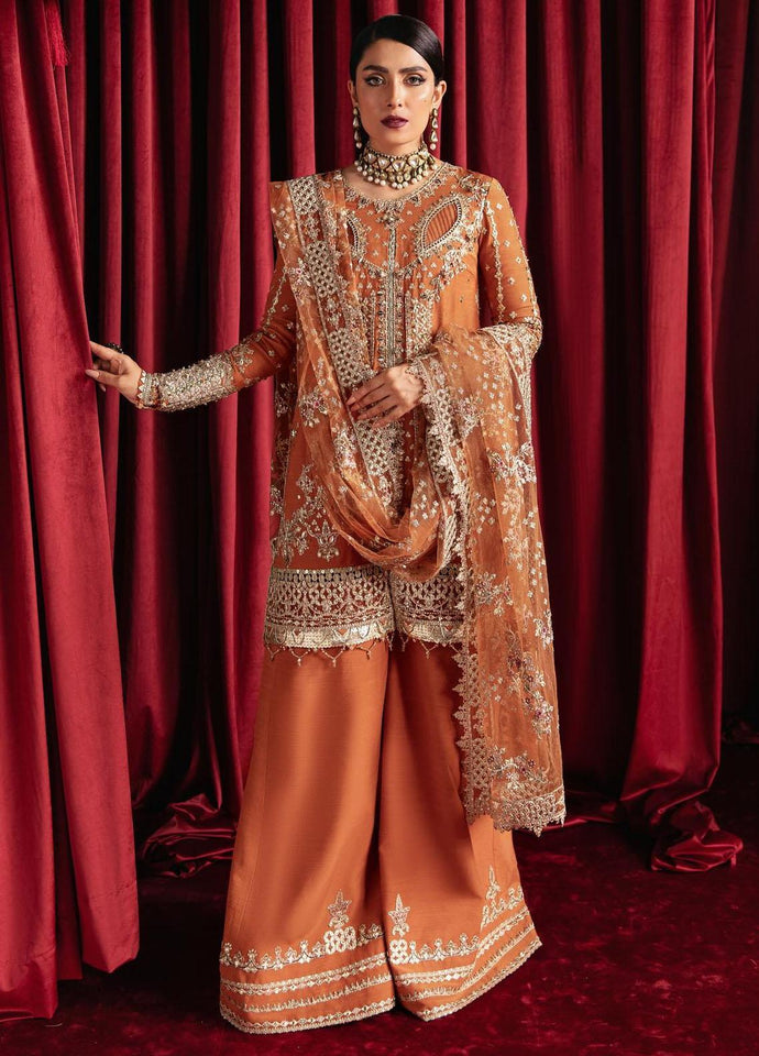 Qalamkar Heer Ranjha Embroidered Raw Silk Suits Unstitched 3 Piece HR-07 NOOR Luxury Formal Wedding Collection