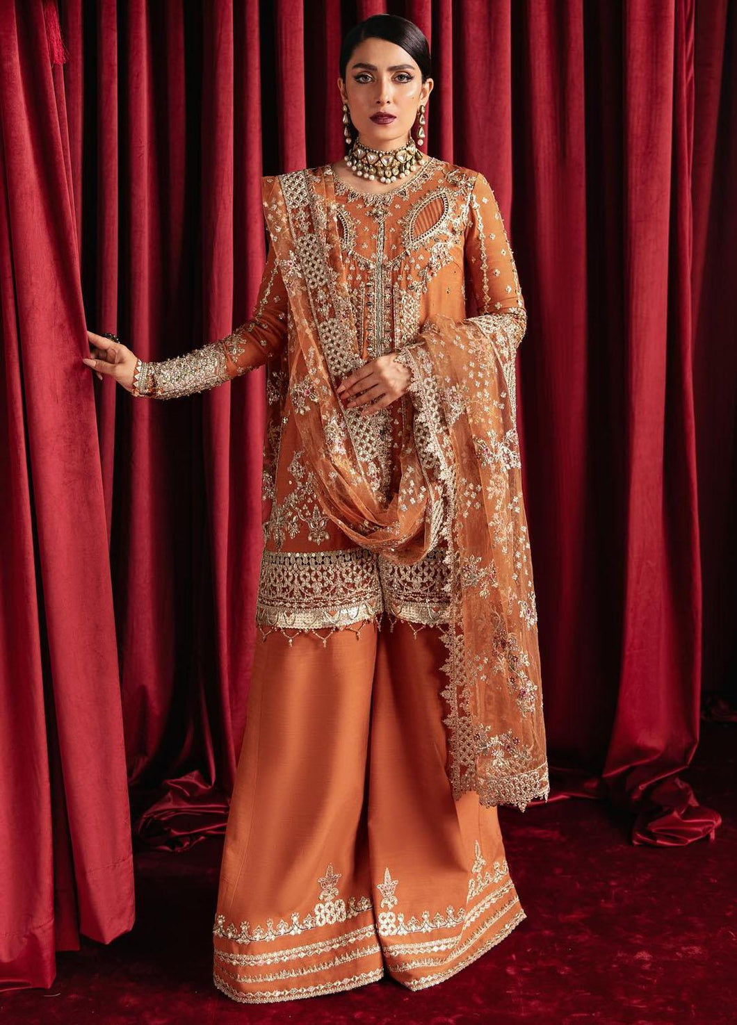 Qalamkar Heer Ranjha Embroidered Raw Silk Suits Unstitched 3 Piece HR-07 NOOR Luxury Formal Wedding Collection