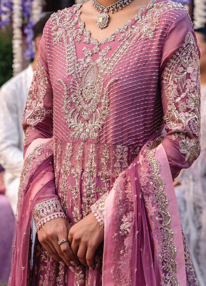 Mushq Izhar Embroidered Chiffon Suits Unstitched 4 Piece  MCH-02 HANIA- Luxury Wedding Collection