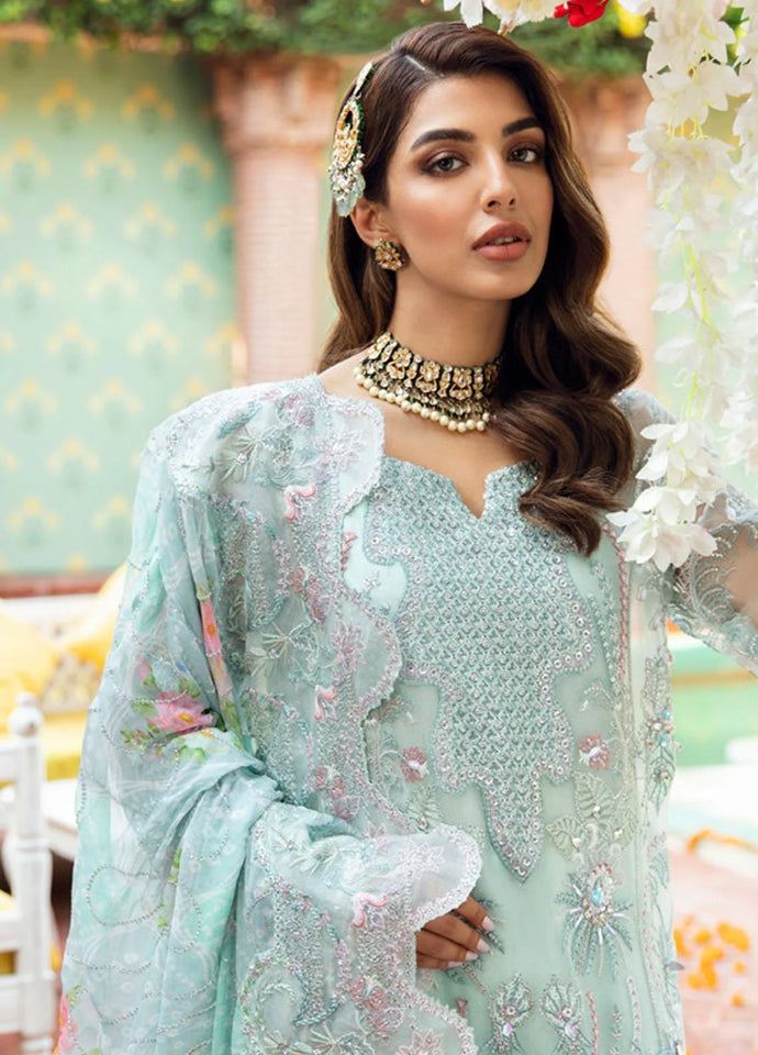 Nureh By Jhoomro Embroidered Chiffon Suits Unstitched 4 Piece NL-55 - REENAi - Luxury Formal Wedding Collection 2023