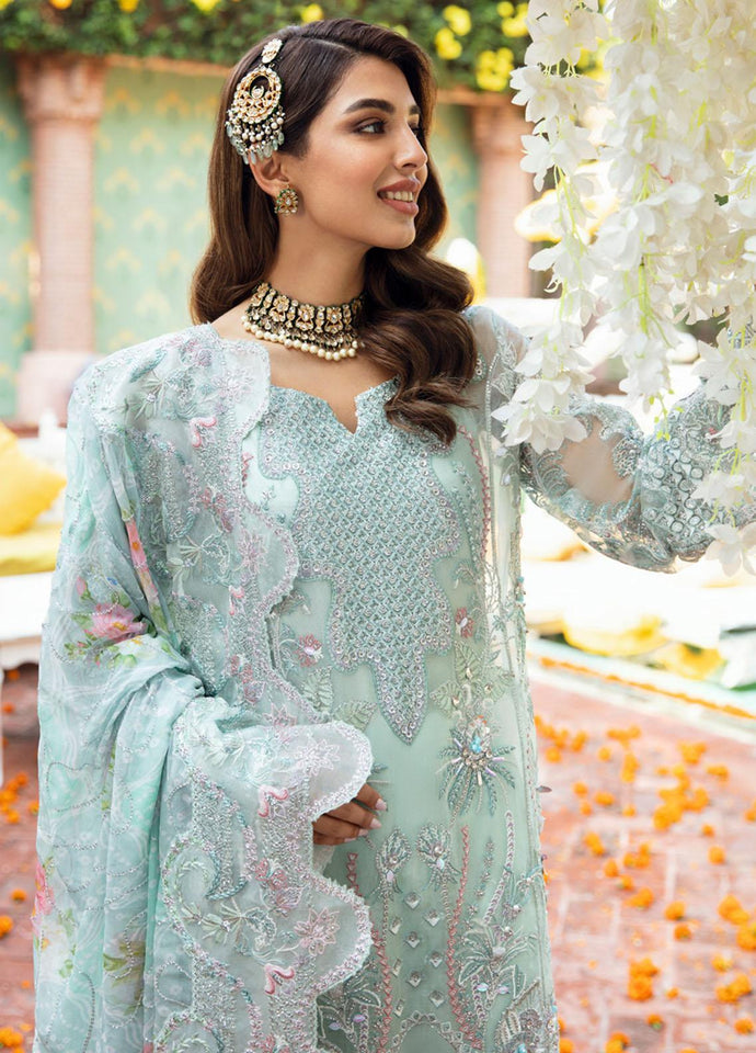 Nureh By Jhoomro Embroidered Chiffon Suits Unstitched 4 Piece NL-55 - REENAi - Luxury Formal Wedding Collection 2023