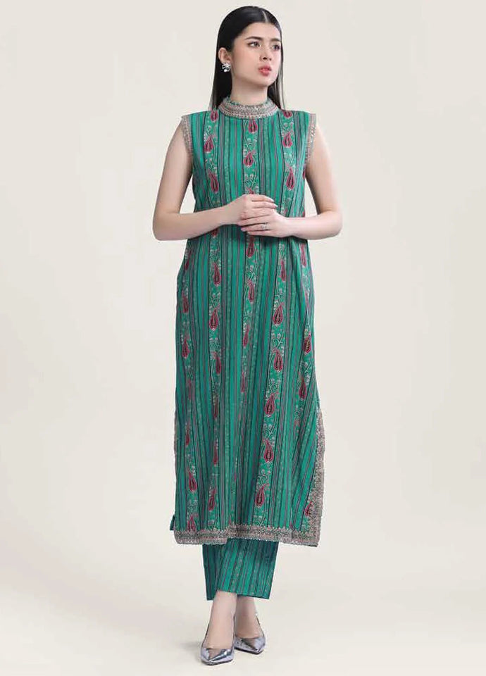 Maria B M Basics Embroidered Khaddar Suits Unstitched 2 Piece MB-US23-206-B- Winter Collection