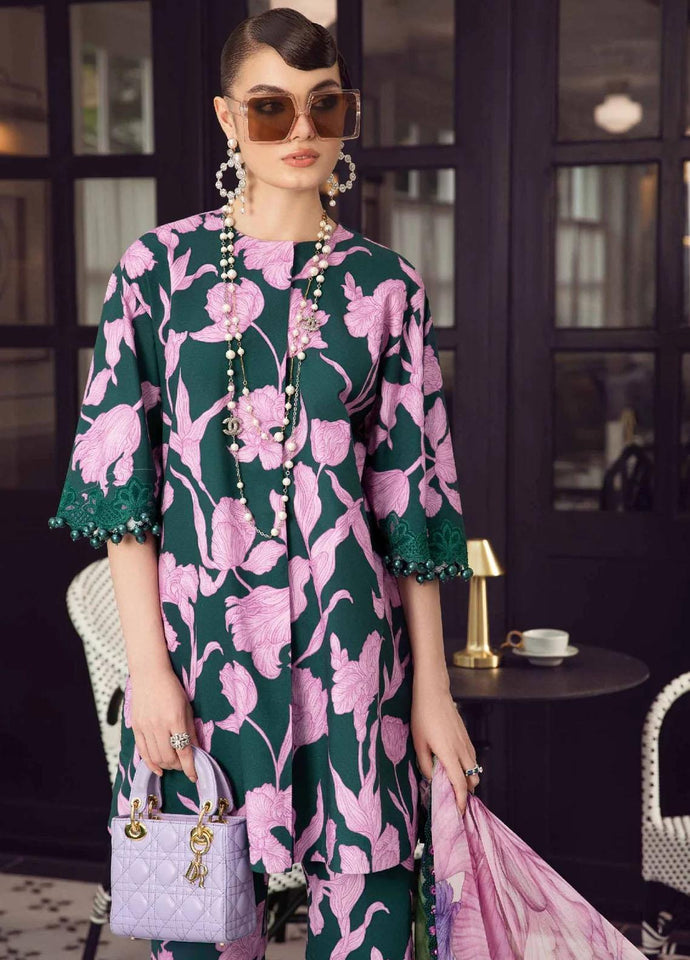 Maria B M Prints  Embroidered Cambric Suits Unstitched 3 Piece 5B - Winter Collection