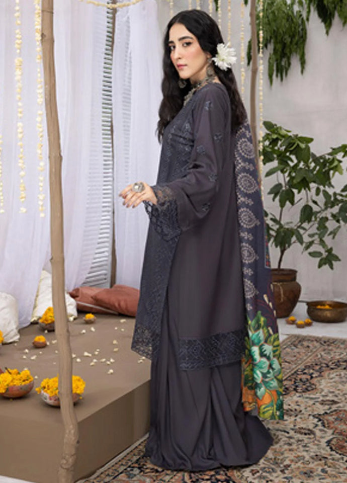 Mehru By Mahnur Embroidered Linen Suits Unstitched 3 Piece D-01 - Winter Collection