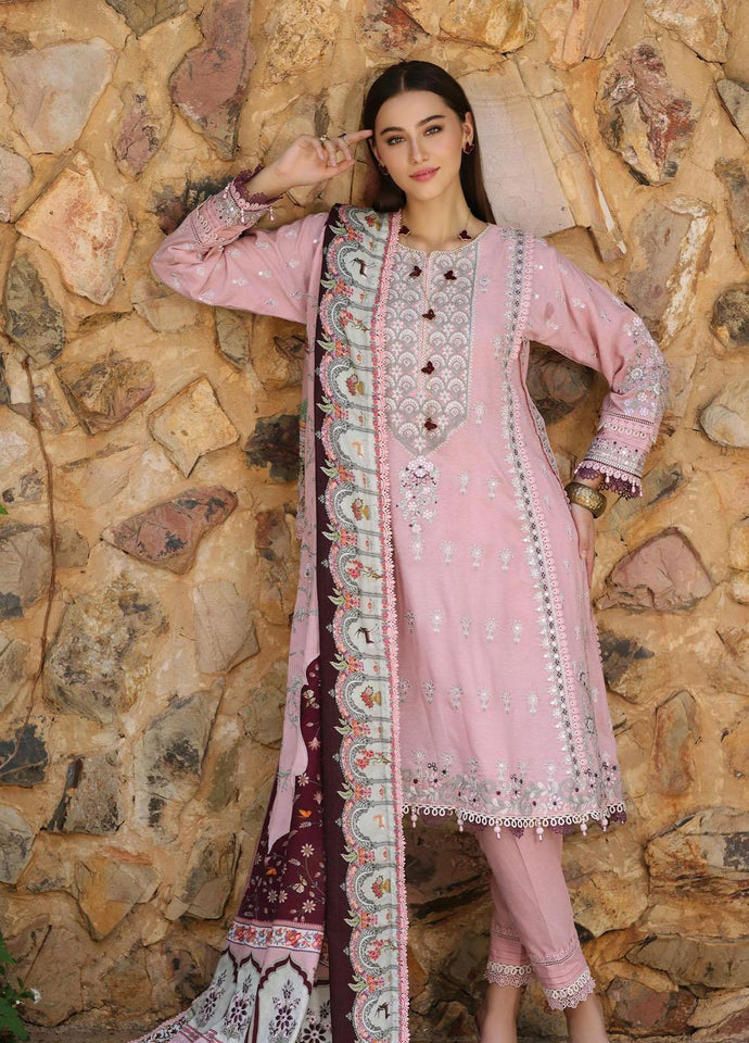 Noor By Saadia Asad Embroidered Linen Suits Unstitched 3 Piece D3 - Winter Collection