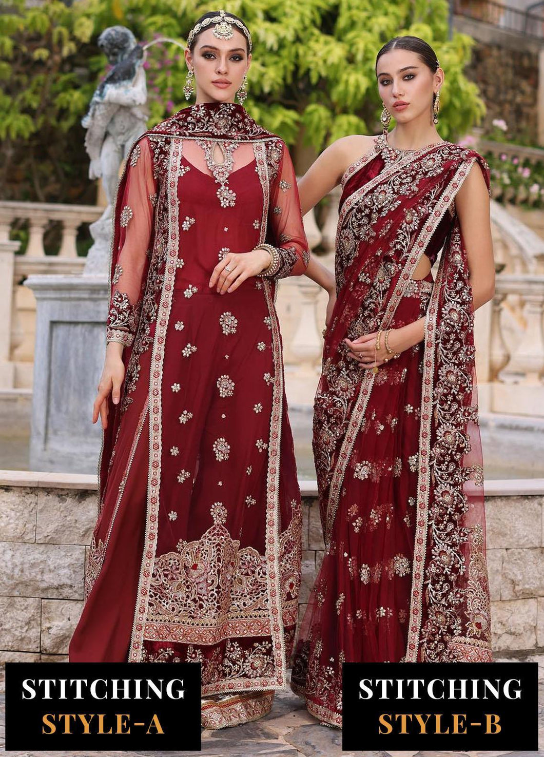 Noor Kaani By Saadia Asad Embroidered Net Suits Unstitched 3 Piece  D5 Red - Luxury Wedding  Collection