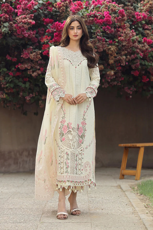 Qalamkar Chikankari Lawn Suit Unstitched 3 Piece PS-05 AMAAR - Festive Collection