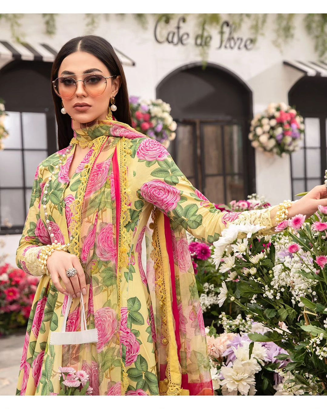 Maria.B M.Prints Unstitched Embroidered Lawn 3Pc Suit  MPT-2103-A-Summer Collection