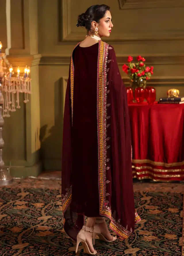 Signora by Charizma Embroidered Velvet Suits Unstitched 3 Piece  CVT4-12