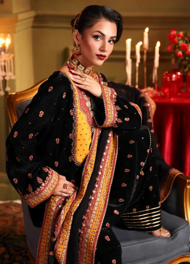 Signora by Charizma Embroidered Velvet Suits Unstitched 3 Piece CVT4-14