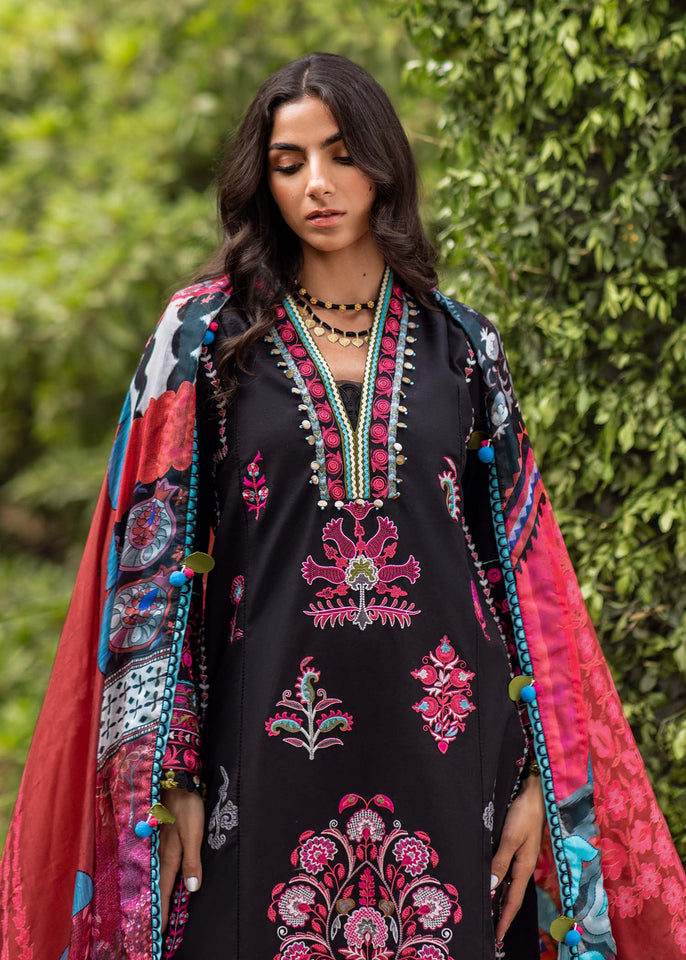 Siraa By Sadaf Fawad Khan Embroidered Lawn Suits Unstitched 3 Piece SDF24 Ada (B) - Luxury Collection