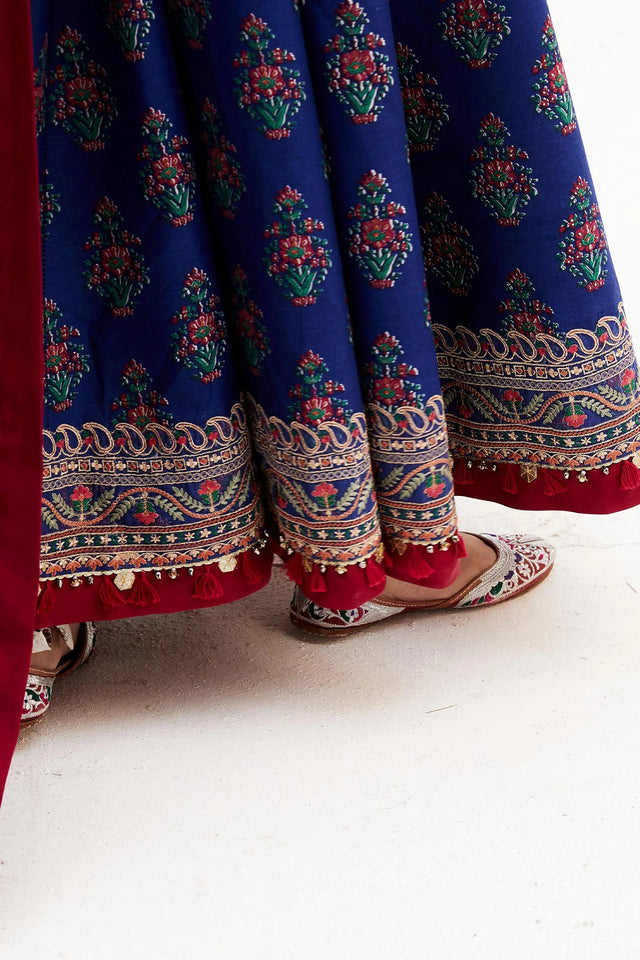 Zara Shahjahan Embroidered Suits Unstitched 3 Piece  ANARKALI D24-11A - Summer Collection