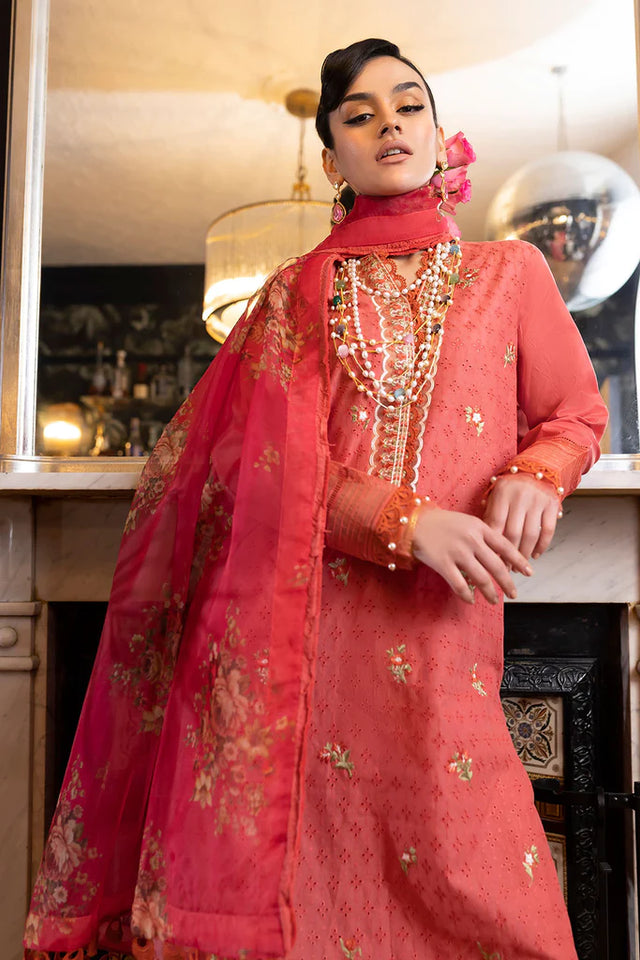 Sobia Nazir Vital Lawn Embroidered Unstitched 3 Piece 2023 Suit D-11B