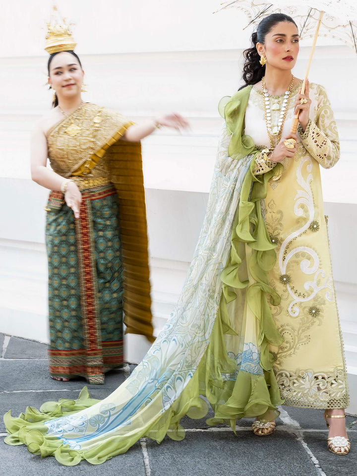 Mushq Lawana Embroidered Luxury Lawn Unstitched 3Pc Suit MSL-23-06 Intira