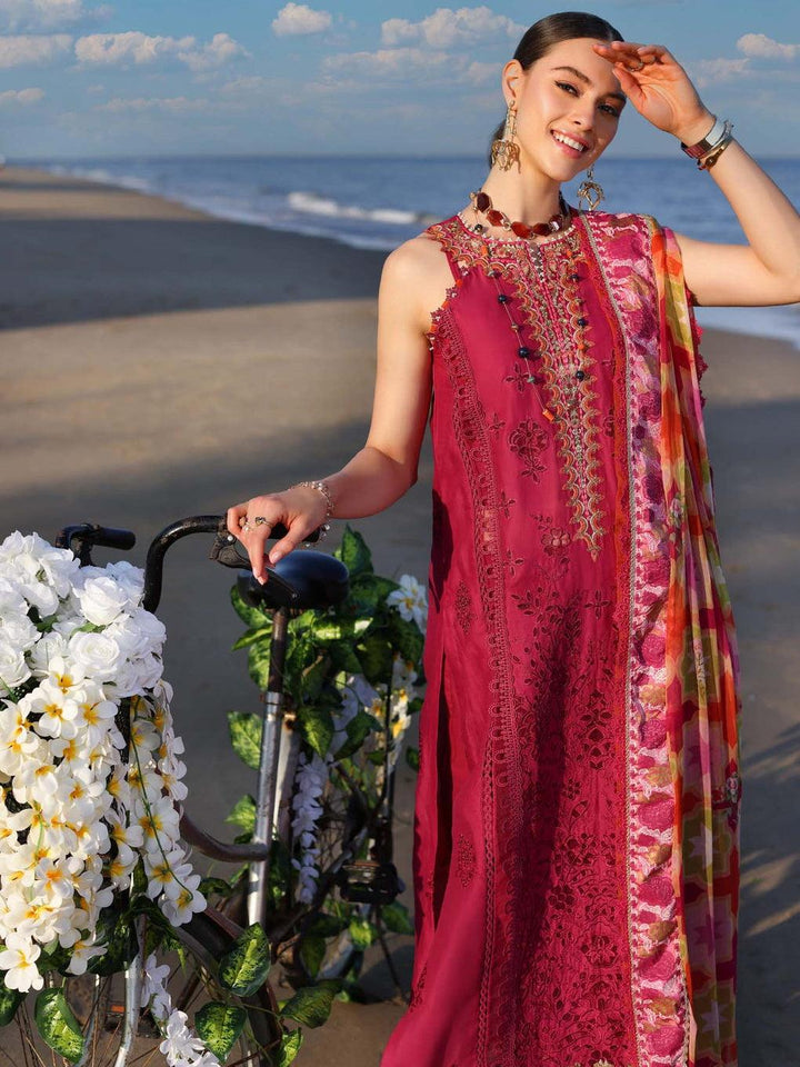Noor by Saadia Asad Luxury Embroidered Chikankari Lawn 3Pc Suit D-12A - Mishi'sCollection